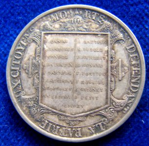 Geneva Medal 1840 Commemoration of L'Escalade 1602, reverse photo