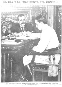 El rey y el presidente del Consejo, de Campúa, Nuevo Mundo, 07-07-1910