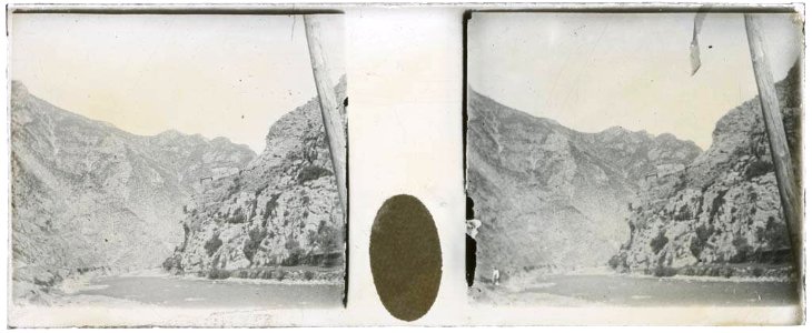 El riu Noguera Pallaresa al seu pas per l'ermita de la Mare de Déu d'Arboló