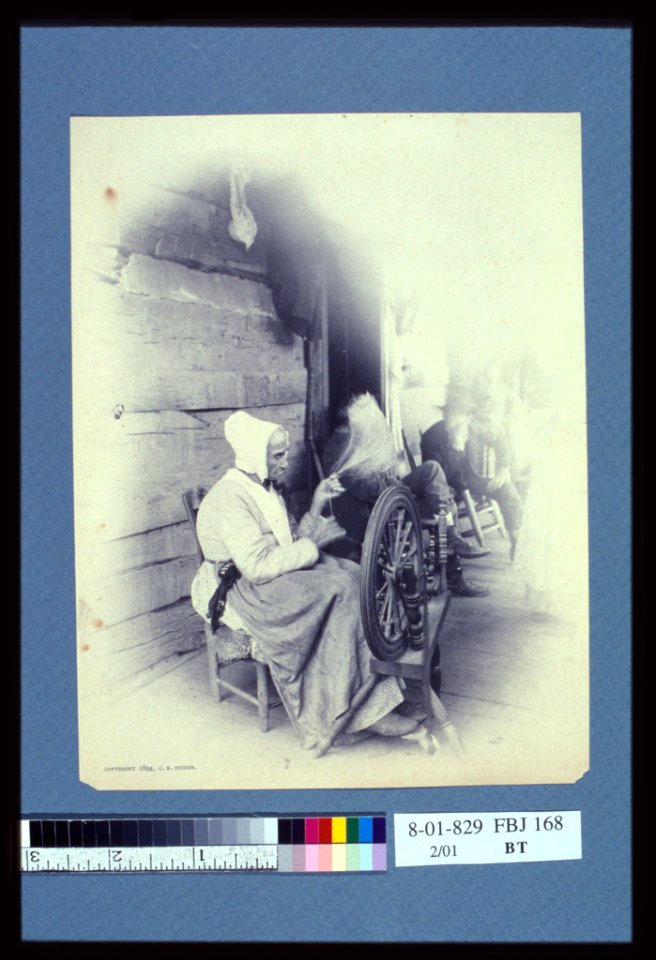 Elderly woman sitting on porch spinning) - C.R. Dodge LCCN2004676221