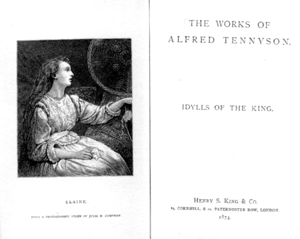 Elaine frontispiece from Idylls of the King by Alfred Tennyson