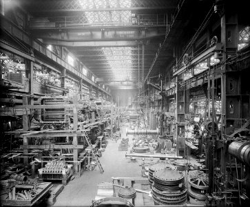 Erecting Shop in the Engine Works at John Brown and Co Ltd, Clydebank, 1901 RMG G10560