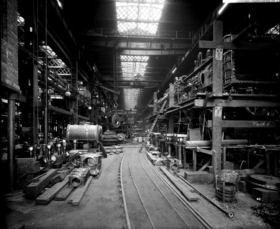 Erecting Shop in the Engine Works at John Brown and Co Ltd, Clydebank, 1901 RMG G10587