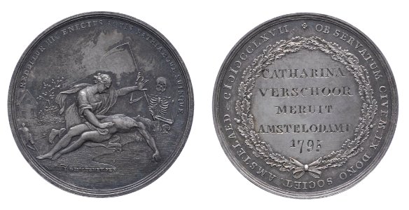 Erepenning der Maatschappij tot redding van drenkelingen, t.n.v. Catharina Verschoor. objectnr PB 338