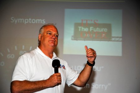 Eric Hipple Suicide Awareness Presentation 150820-N-EC099-018
