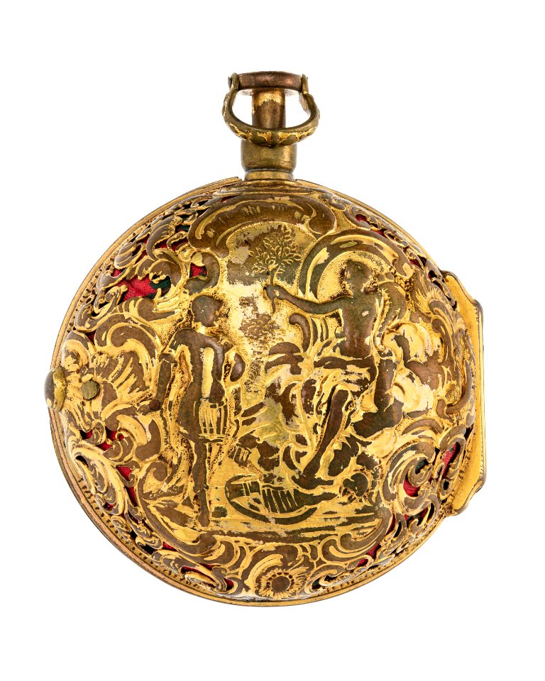 Fickur med boett av guld med figurscen i dekoren, 1700-tal - Hallwylska museet - 110436