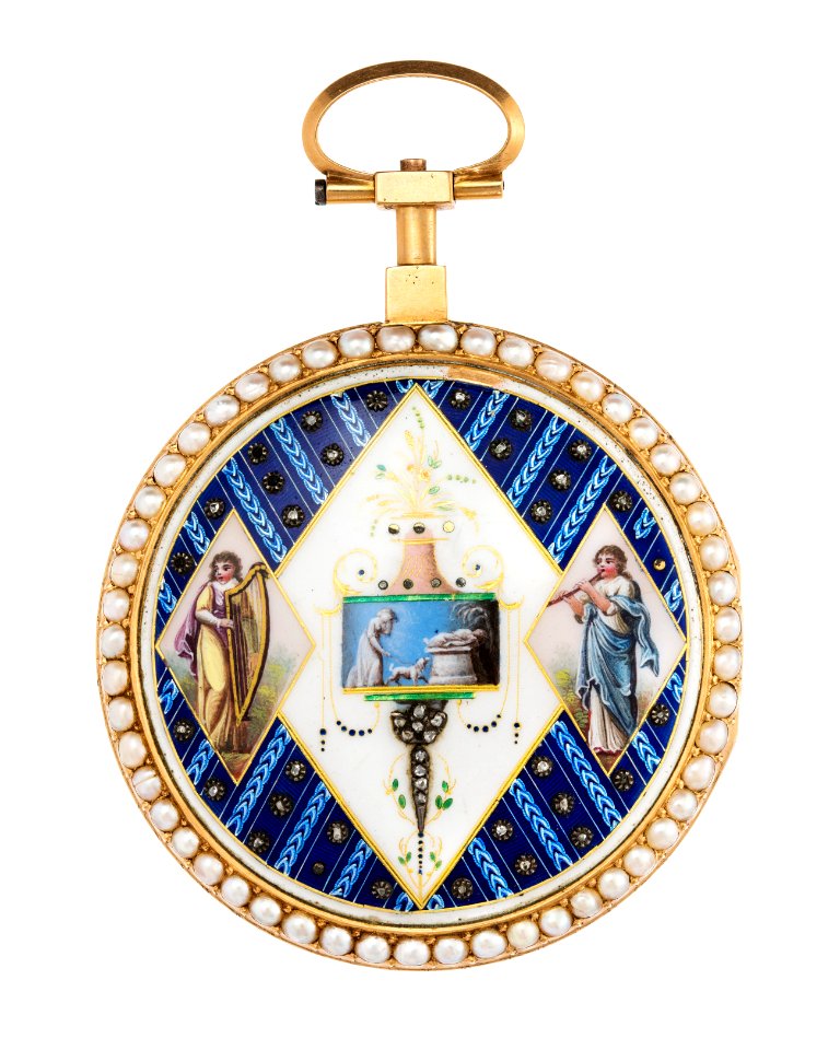Fickur med boett av guld med figurscener i emalj, 1790 - Hallwylska museet - 110451