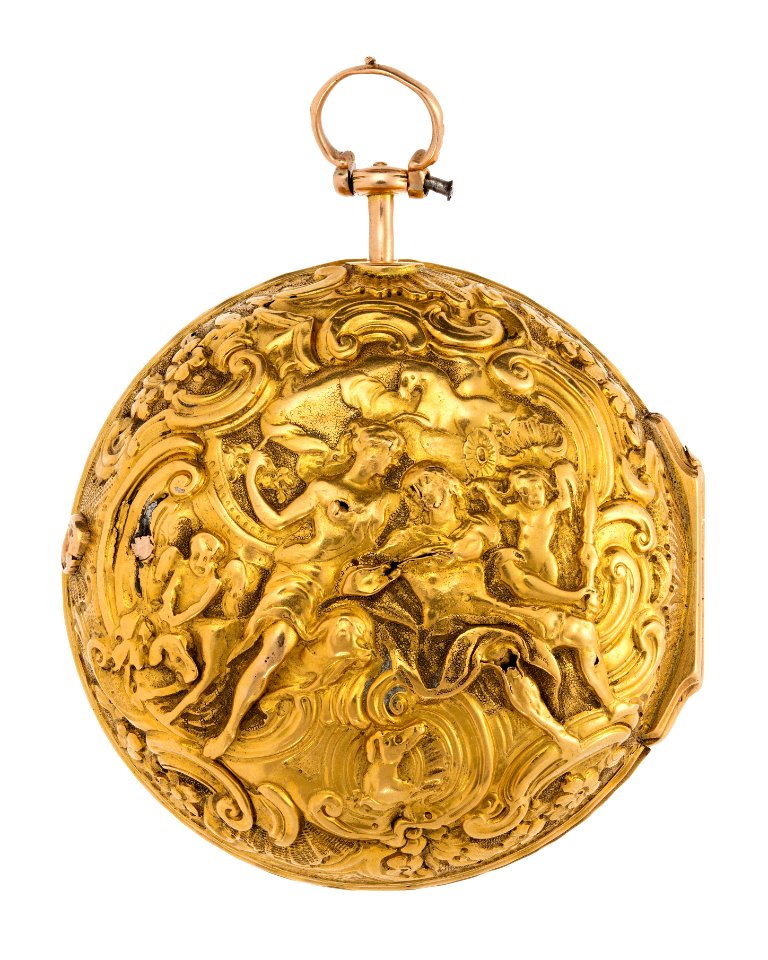 Fickur med boett av guld med mytologisk figurscen i dekoren, 1762 - Hallwylska museet - 110428