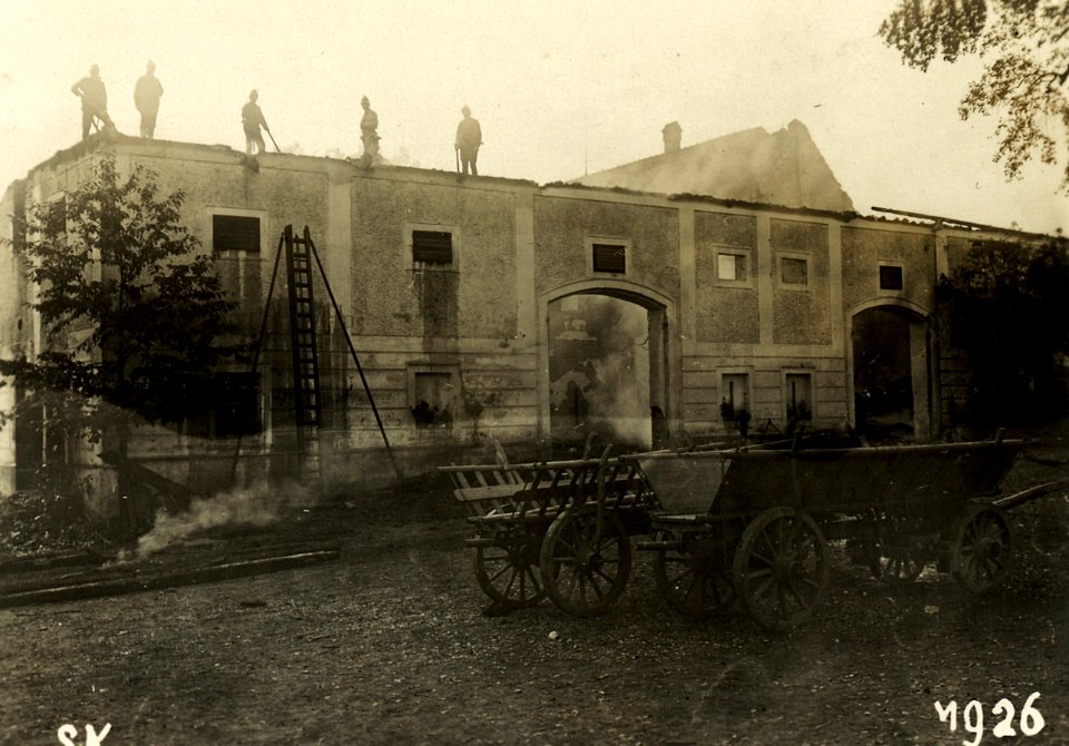 Feuerwehr Urfahr Brand Leistenhof beim Petrinum 1926