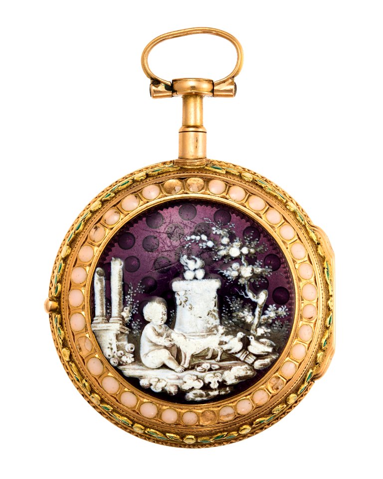 Fickur med boett i guld samt måleri i emalj, 1700-tal - Hallwylska museet - 110412