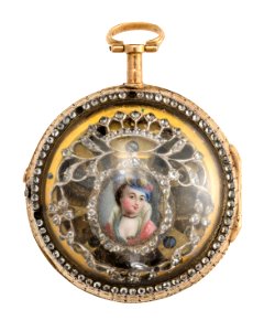 Fickur med boett av guld med glas och miniatyrporträtt, 1700-tal - Hallwylska museet - 110413 photo
