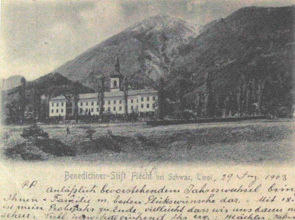 Fiecht Abbey postcard, 1903