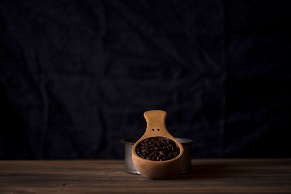 Wooden scoop coffee