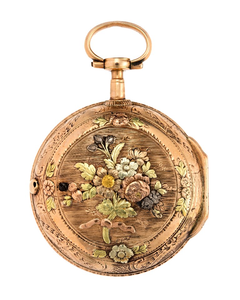 Fickur med boett av guld med blomsterdekor, 1760-tal - Hallwylska museet - 110424