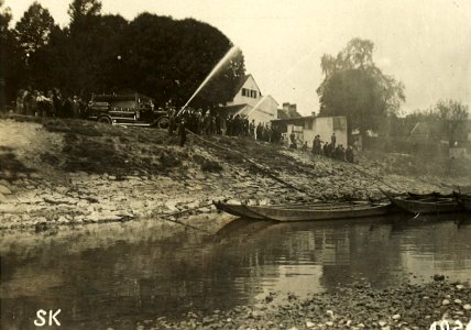Feuerwehr Urfahr Spritzenübung ca 1930