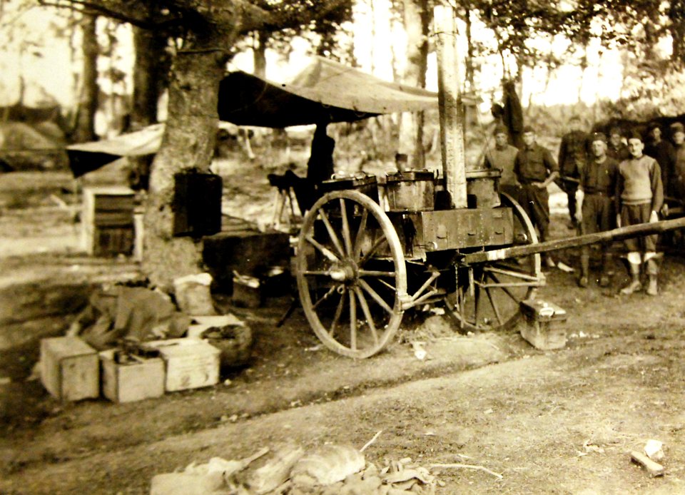Field kitchen of the 302nd Engineer Train, 77th Division, near Dole, France, 1918 (33052834606)