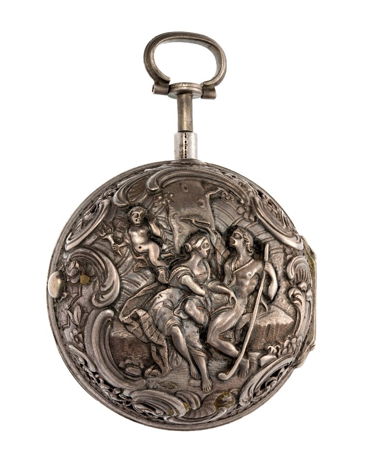 Fickur med boett av silver med mytologisk figurscen, 1700-tal - Hallwylska museet - 110441
