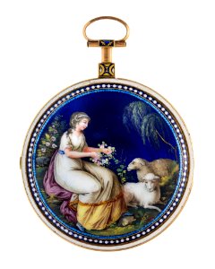 Fickur med boett av guld och miniatyrmålning, 1800 - Hallwylska museet - 110420