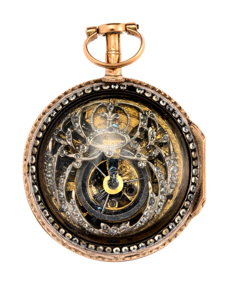 Fickur med boett av guld och glas med synligt urverk, 1770-tal - Hallwylska museet - 110455