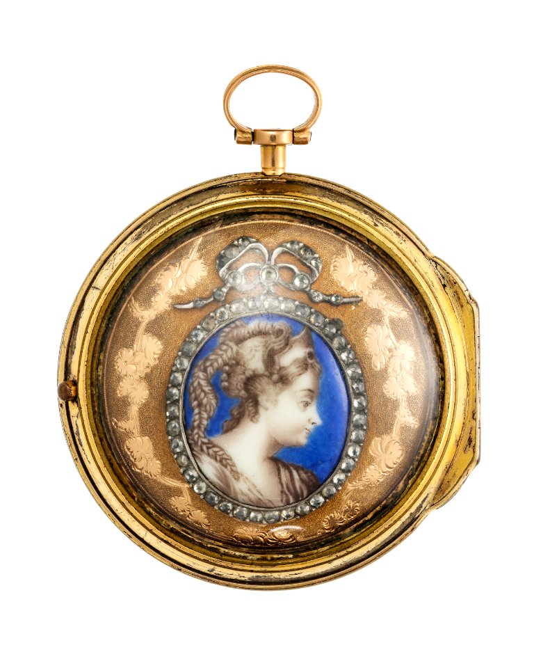 Fickur med boett av guld samt miniatyrporträtt, 1700-tal - Hallwylska museet - 110416
