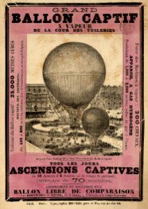Grand ballon captif a vapeur de la cour des Tuileries, broadsheet, Paris, 1878 photo