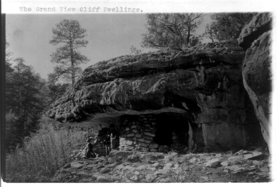 Grand Canyon and vicinity)- The grand view cliff dwellings (and 3 people LCCN2002718451