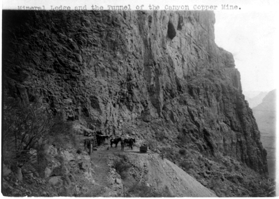 Grand Canyon)- Mineral ledge and the tunnel of the canyon copper mine LCCN2002715949