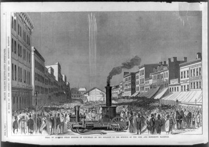 Grand Celebration of the Cincinnati Steam Fire Dept. in honor of the opening of the Ohio and Mississippi Railroad. Trial of all the steam engines of Cincinnati on the occasion of the opening LCCN2006677830