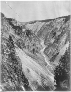 Grand Canyon of the Yellowstone, from the brink of the lower falls. Yellowstone National Park. - NARA - 517647 photo