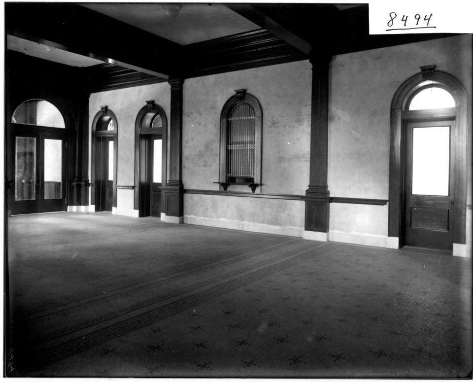 Grand lobby of new Miami University Auditorium Building facing entrance 1908 (3199676209)