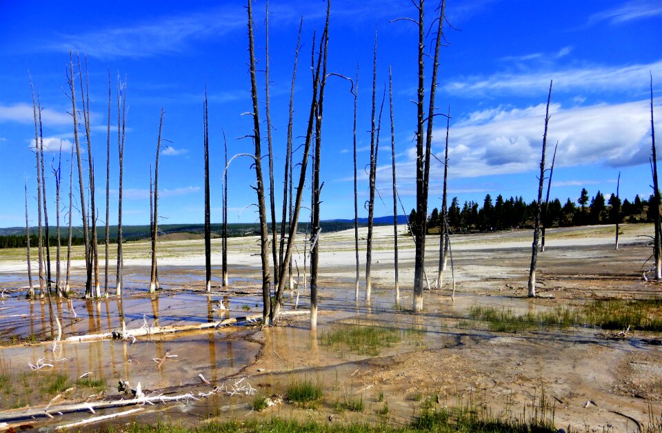 Outdoor hot spring minerals