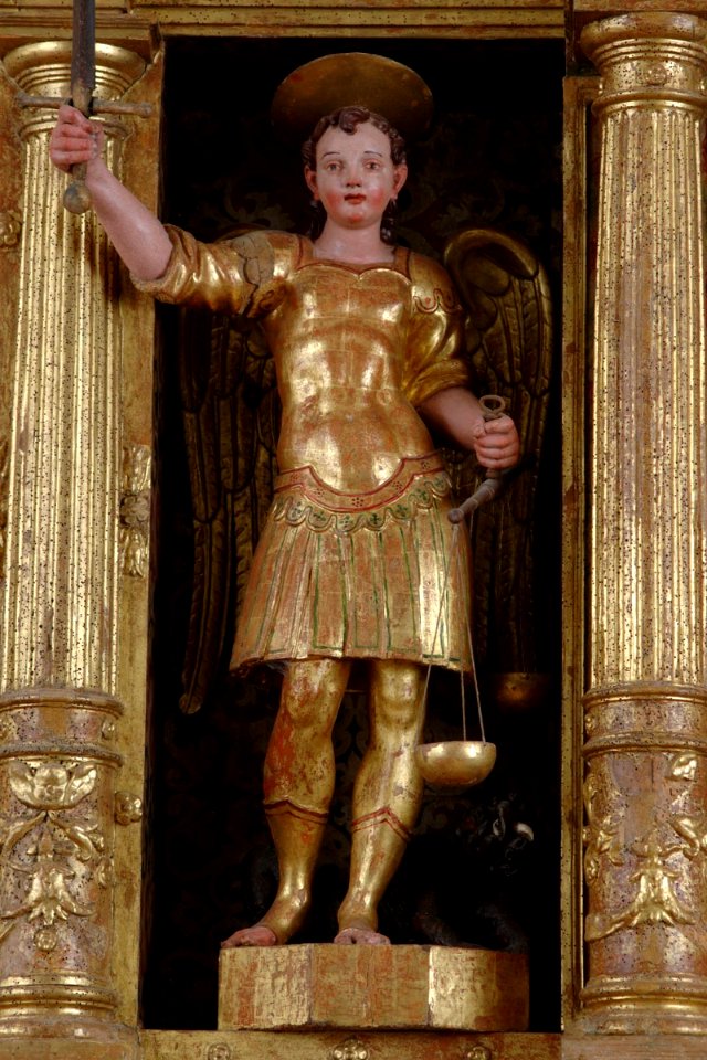 G.A.Agostini, altare maggiore, s. Michele Arcangelo, chiesa di S. Michele a Formeaso di Zuglio