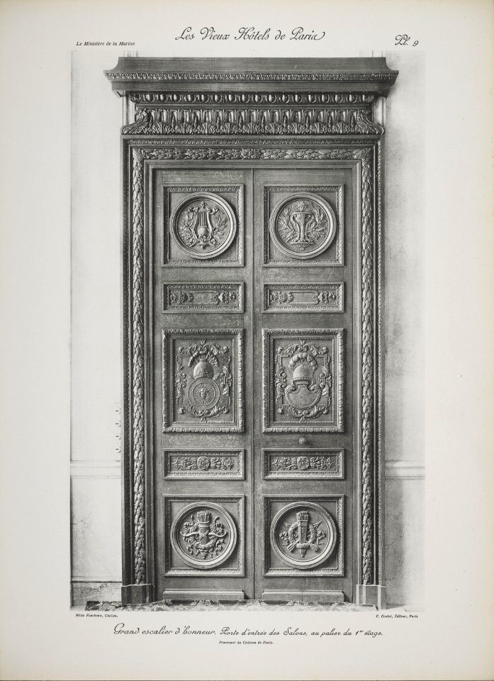 Grand escalier d'honneur. Porte d'entre des Salons, au palier du 1er tage (jlpw15 0735)
