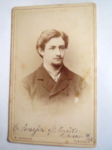 G. Straehle seinem lieben Knödel, Wintersemester 1881-82, CDV von W. Hornung, Tübingen