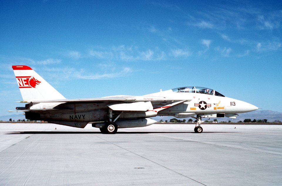 Grumman F-14A Tomcat of VF-1 at Naval Air Station Fallon, Nevada (USA), on 23 September 1988 (6443280)
