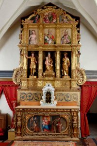 G.A.Agostini, altare maggiore, chiesa di S. Michele a Formeaso di Zuglio