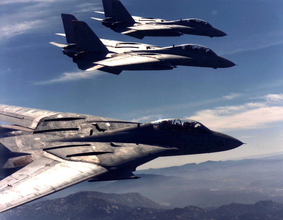 Grumman F-14A Tomcats of VF-301 in flight on 5 January 1986 (NNAM.1996.253.7458.046)