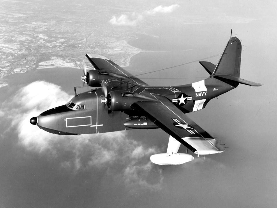 Grumman UF-1 Albatross USN in flight 1950s