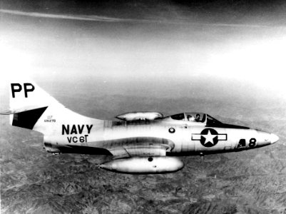 Grumman F9F-5P Panther of VC-61 in flight