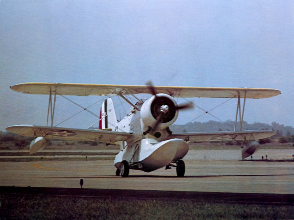 Grumman J2F taxiing on runway