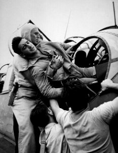 Grumman TBF wounded crew Nov 1943