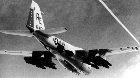 Grumman A-6A Intruder of VA-85 in flight, in 1968
