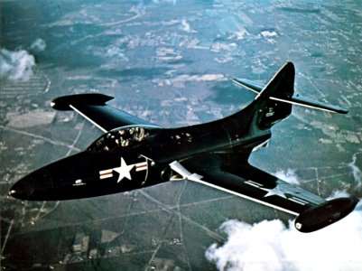 Grumman F9F-2 Panther in flight c1949