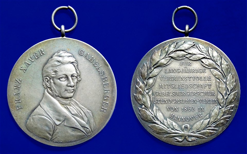 Hanover Gabelsberger Shorthand Silver Award Medal retusche