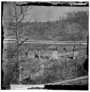 Hanover Junction, Pennsylvania. Bridge at Hanover Junction burned by Confederates before the battle of Gettysburg LOC cwpb.01536