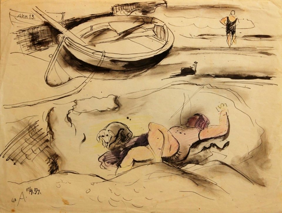 Hans Emil Oberländer - Am Strand von Ahrenshoop (1933)