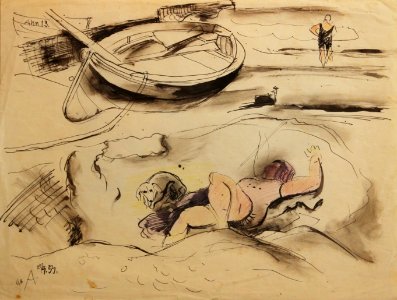 Hans Emil Oberländer - Am Strand von Ahrenshoop (1933)
