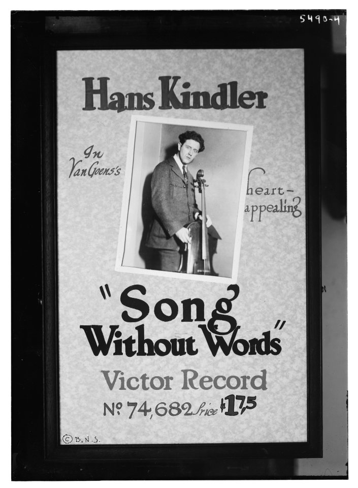 Hans Kindler in Van Goen's heart-appealing Song without words, Victor Records LCCN2014712788