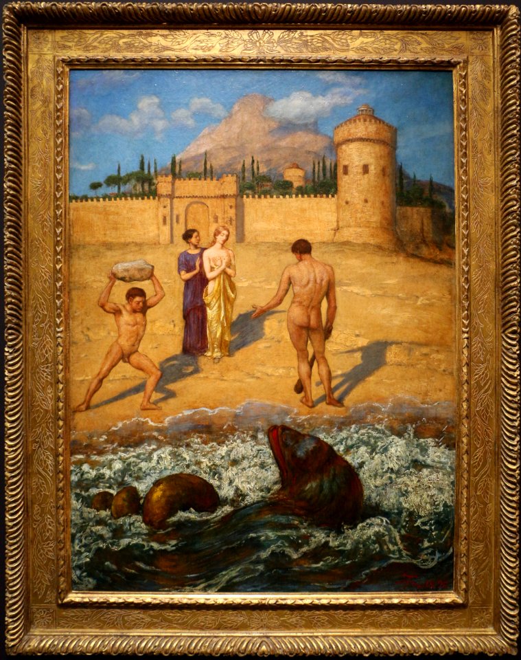 Hans thoma, ercole consegna esione, 1890, 01
