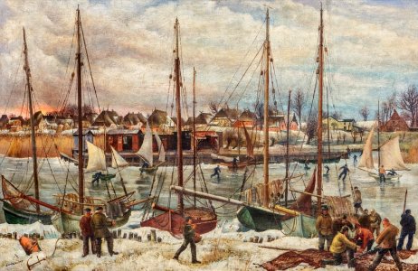 Hans Emil Oberländer - Winterhafen a. d. Fischland (1939)